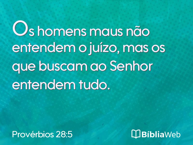Provérbios 28:5 em imagem para compartilhar