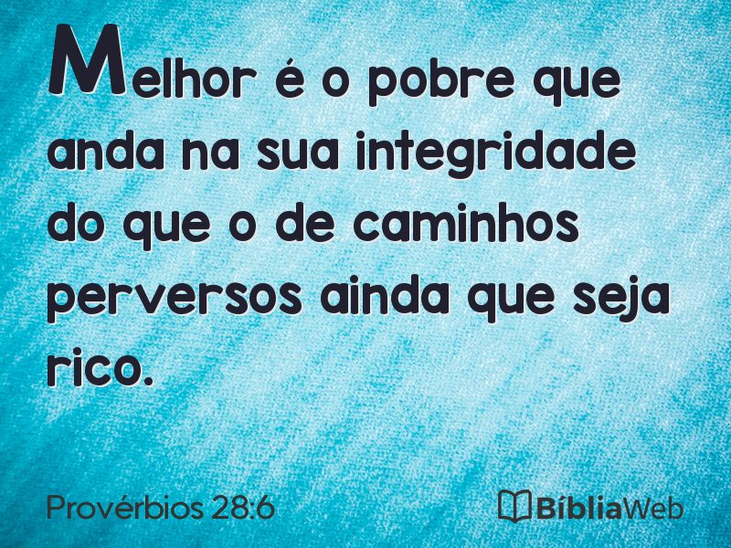 Provérbios 28:6 em imagem para compartilhar