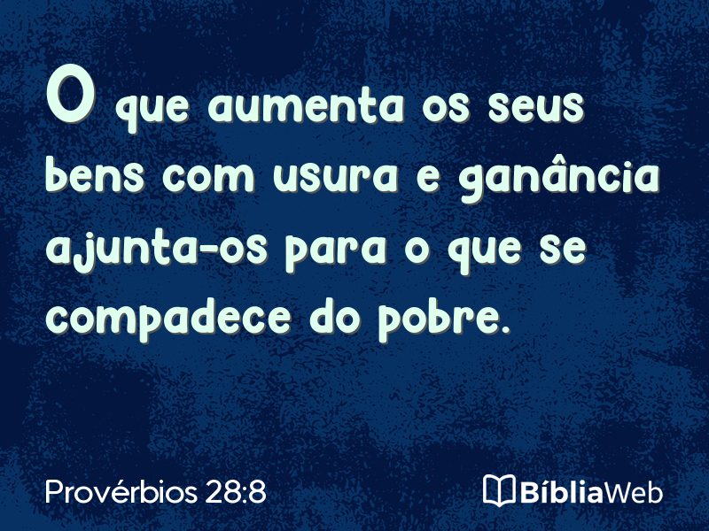 Provérbios 28:8 em imagem para compartilhar
