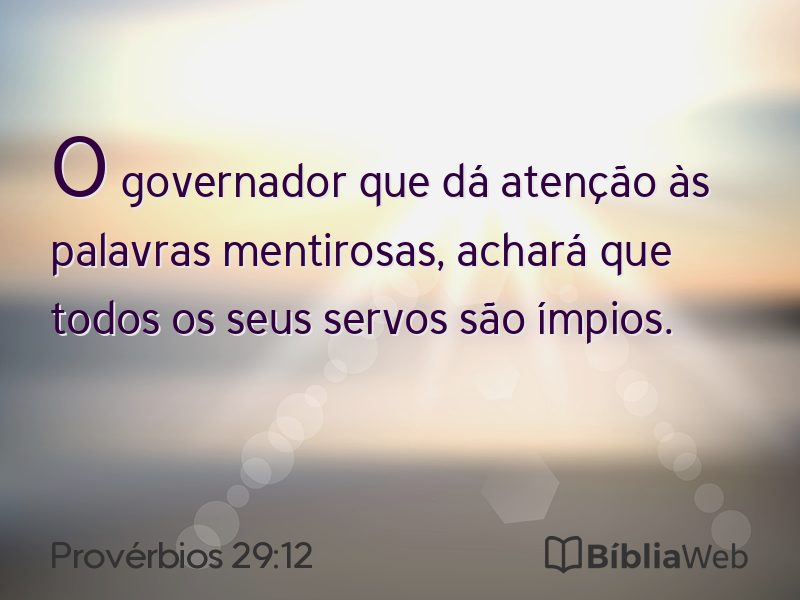 Provérbios 29:12 em imagem para compartilhar