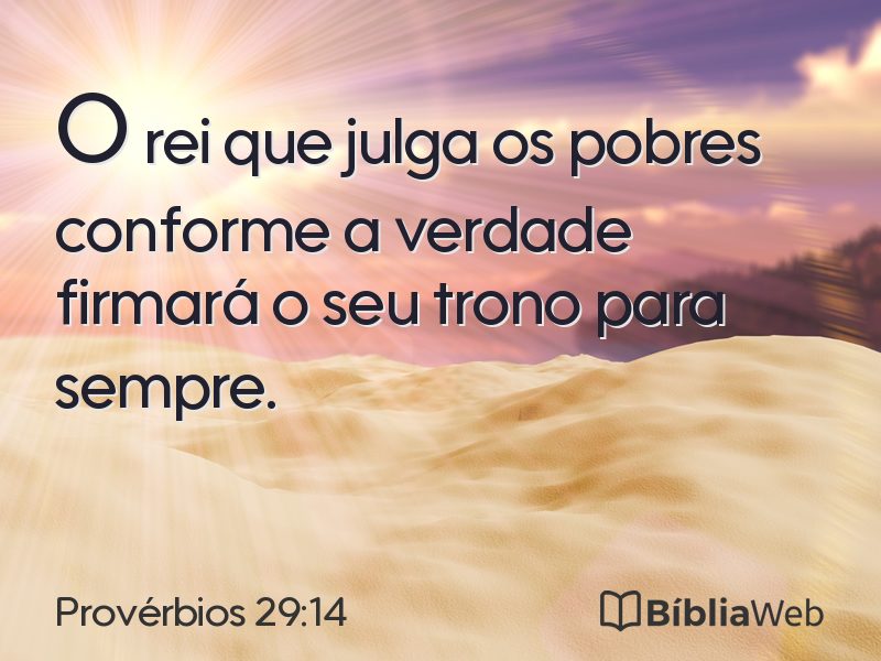 Provérbios 29:14 em imagem para compartilhar
