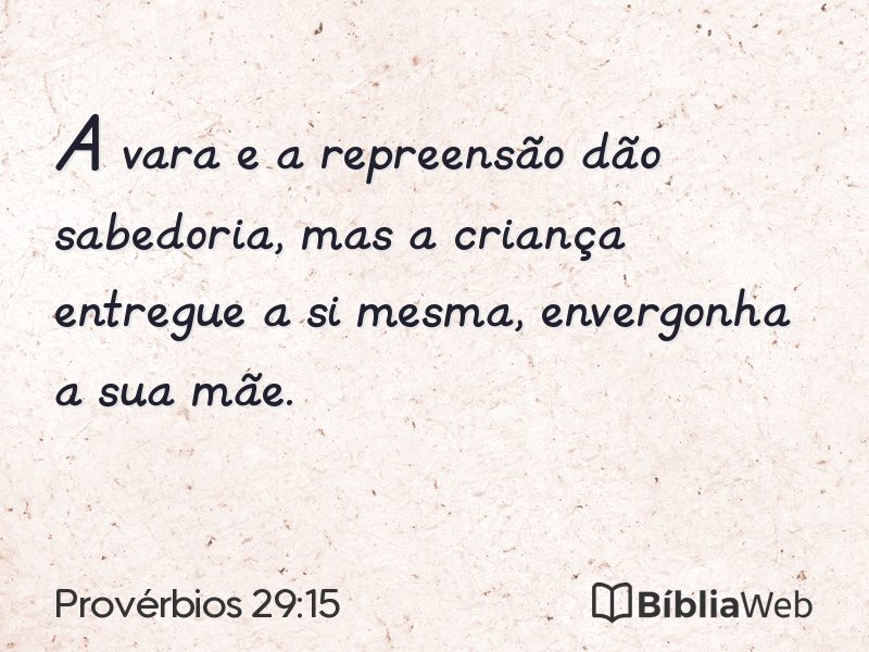 Provérbios 29:15 em imagem para compartilhar