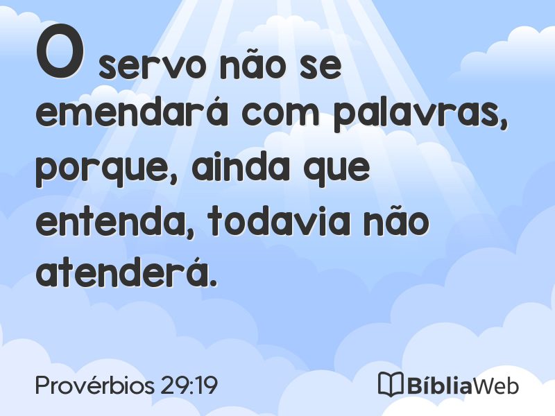Provérbios 29:19 em imagem para compartilhar
