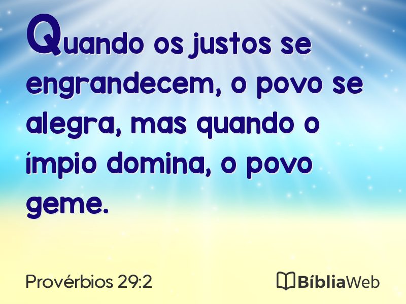 Provérbios 29:2 em imagem para compartilhar