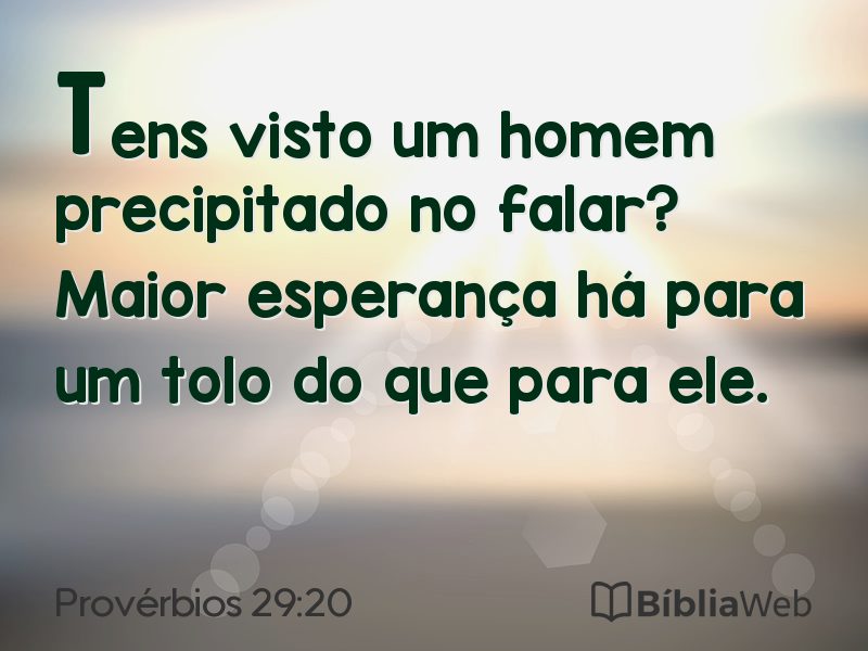 Provérbios 29:20 em imagem para compartilhar