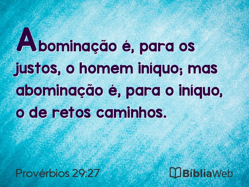 Provérbios 29:27 em imagem para compartilhar