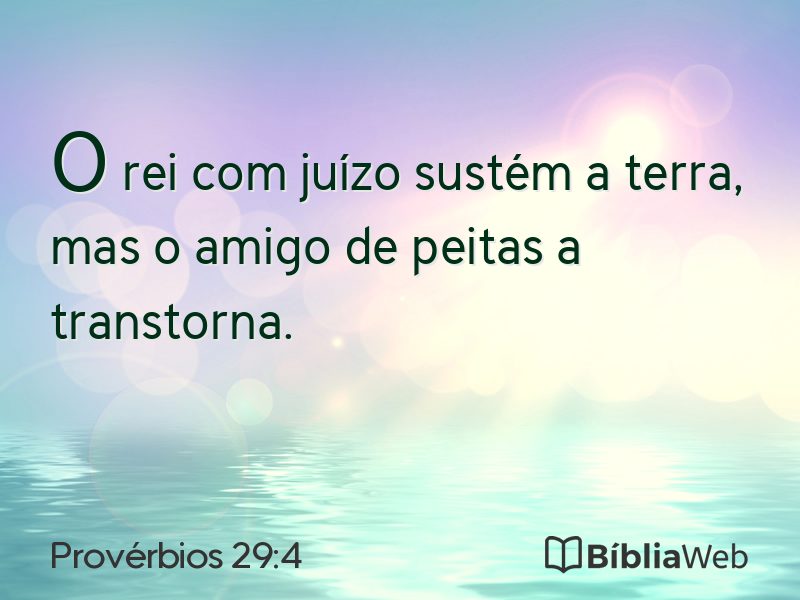 Provérbios 29:4 em imagem para compartilhar