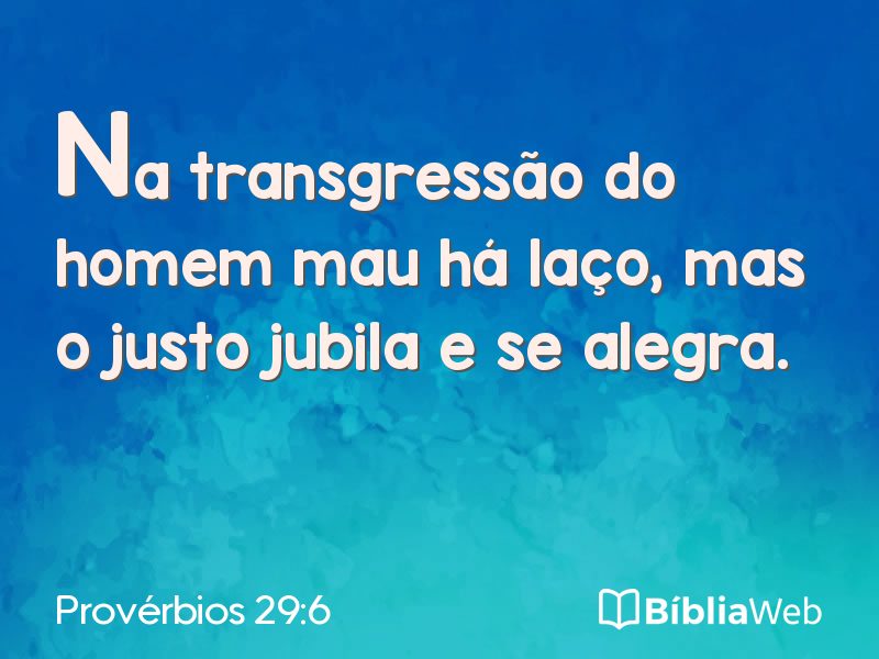 Provérbios 29:6 em imagem para compartilhar