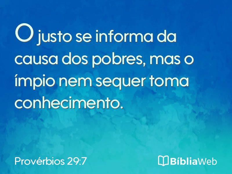 Provérbios 29:7 em imagem para compartilhar