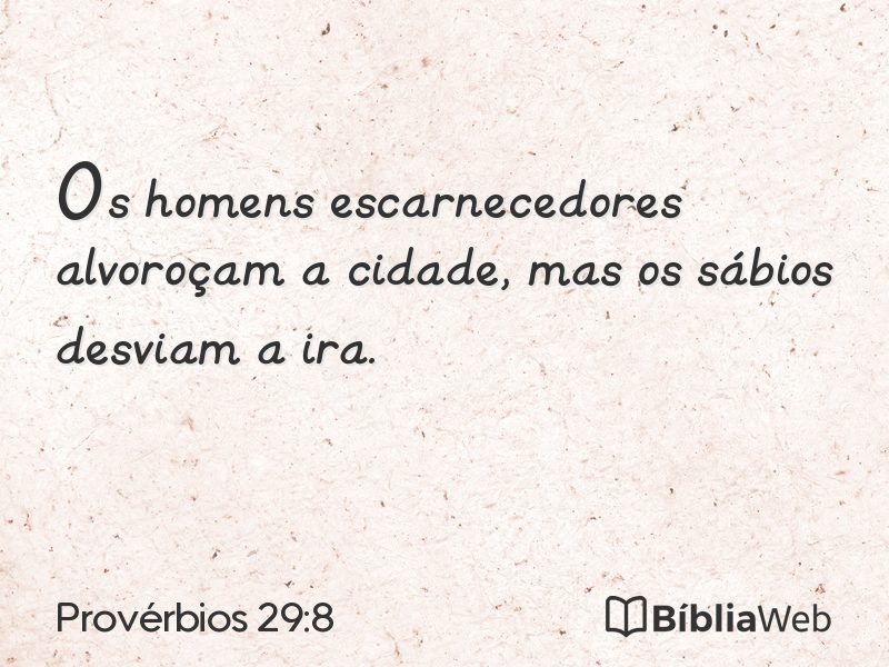 Provérbios 29:8 em imagem para compartilhar