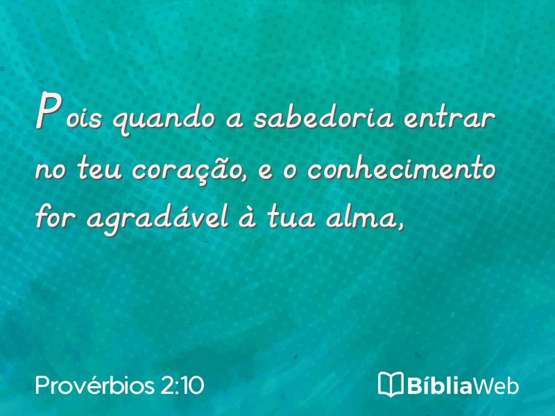 Provérbios 2:10 em imagem para compartilhar