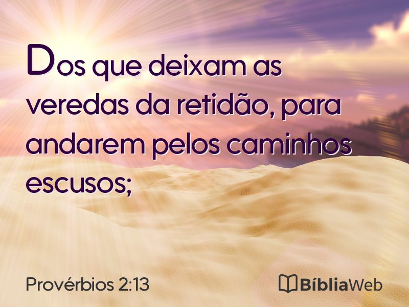 Provérbios 2:13 em imagem para compartilhar