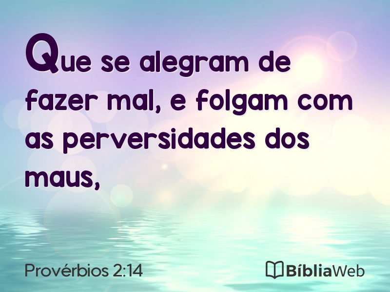Provérbios 2:14 em imagem para compartilhar