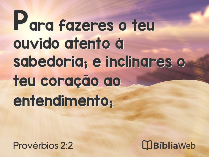 Provérbios 2:2 em imagem para compartilhar