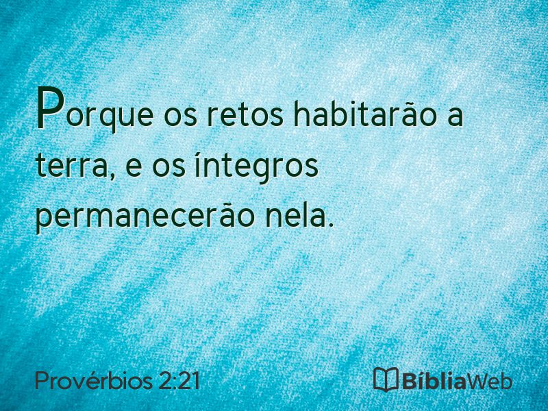 Provérbios 2:21 em imagem para compartilhar