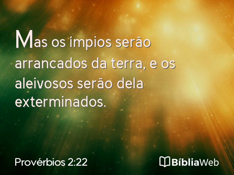Provérbios 2:22 em imagem para compartilhar
