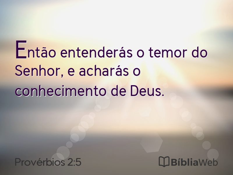 Provérbios 2:5 em imagem para compartilhar