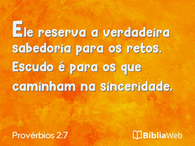 Provérbios 2:7 em imagem para compartilhar