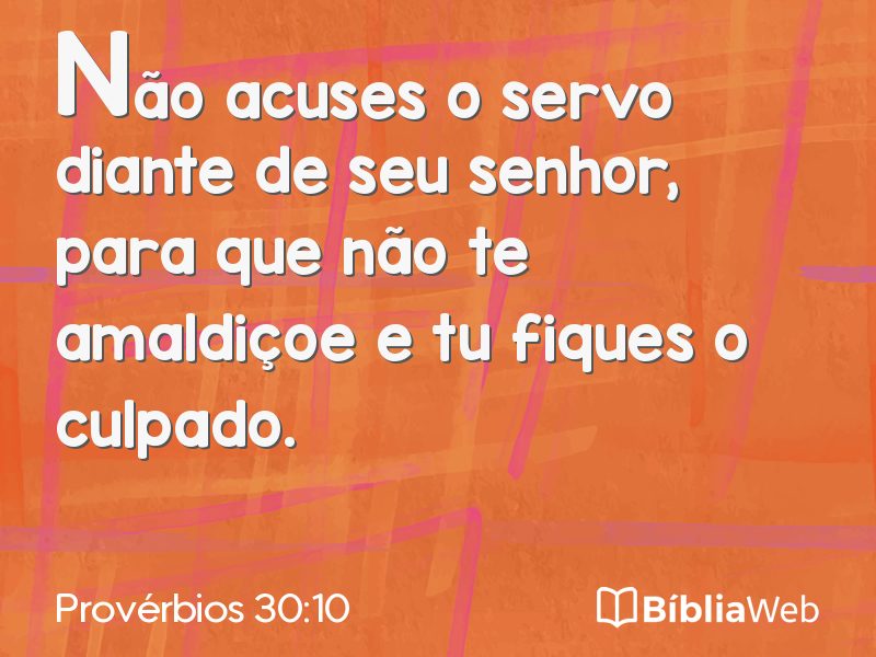 Provérbios 30:10 em imagem para compartilhar