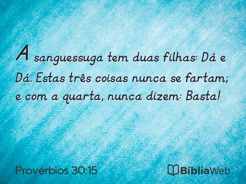 Provérbios 30:15 em imagem para compartilhar
