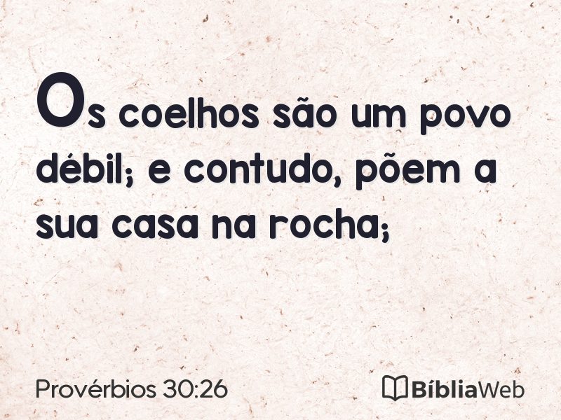 Provérbios 30:26 em imagem para compartilhar