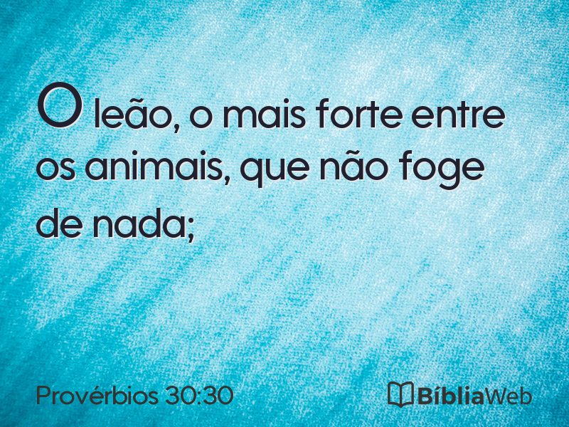 Provérbios 30:30 em imagem para compartilhar