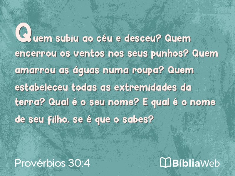 Provérbios 30:4 em imagem para compartilhar