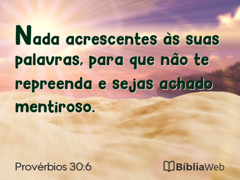 Provérbios 30:6 em imagem para compartilhar