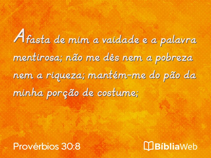 Provérbios 30:8 em imagem para compartilhar