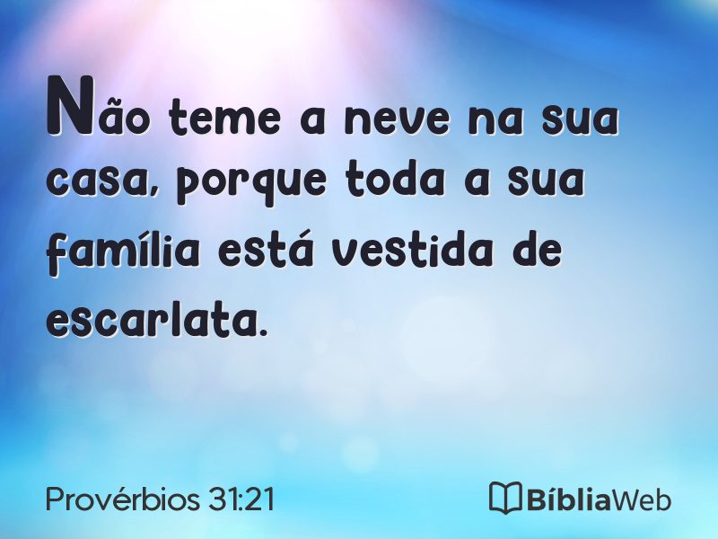 Provérbios 31:21 em imagem para compartilhar