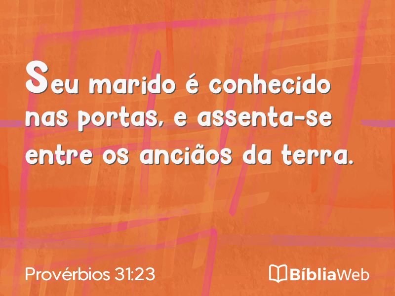 Provérbios 31:23 em imagem para compartilhar