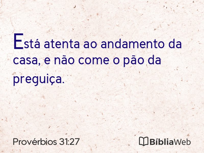Provérbios 31:27 em imagem para compartilhar