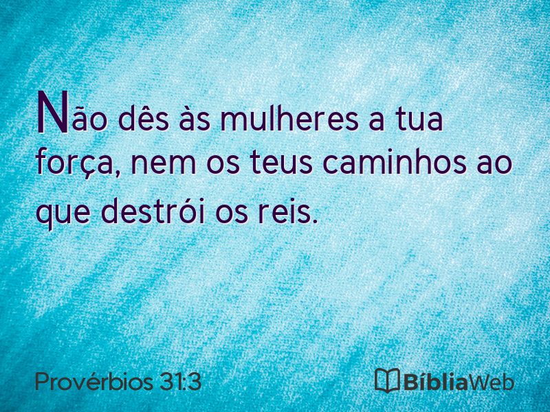 Provérbios 31:3 em imagem para compartilhar