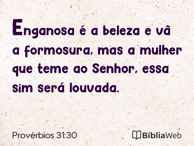 Provérbios 31:30 em imagem para compartilhar
