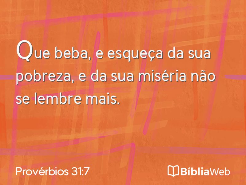Provérbios 31:7 em imagem para compartilhar