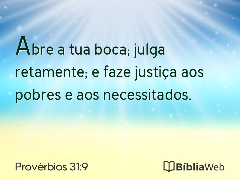 Provérbios 31:9 em imagem para compartilhar