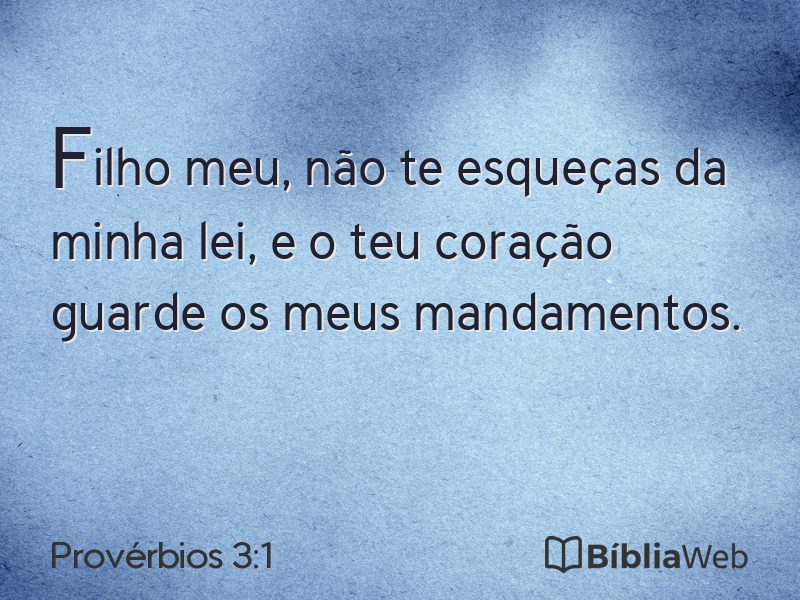 Provérbios 3:1 em imagem para compartilhar