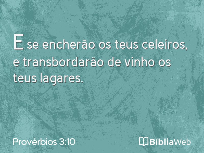 Provérbios 3:10 em imagem para compartilhar