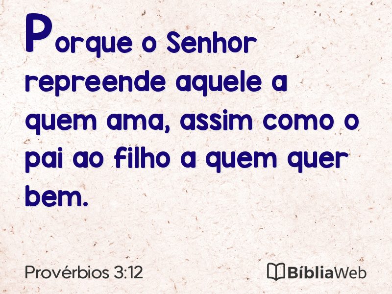 Provérbios 3:12 em imagem para compartilhar