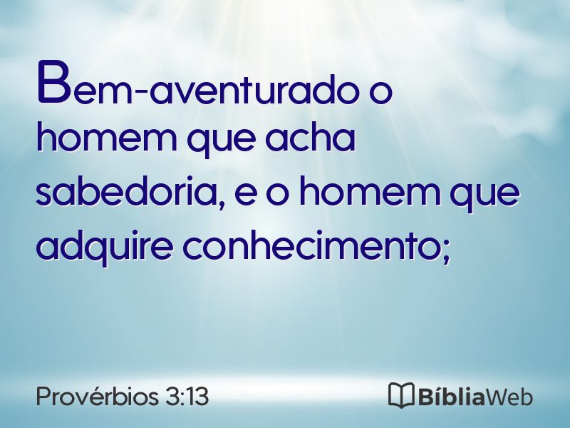 Provérbios 3:13 em imagem para compartilhar