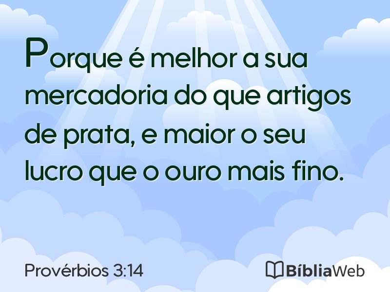 Provérbios 3:14 em imagem para compartilhar