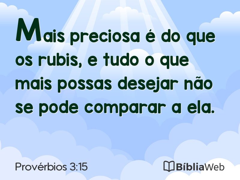 Provérbios 3:15 em imagem para compartilhar