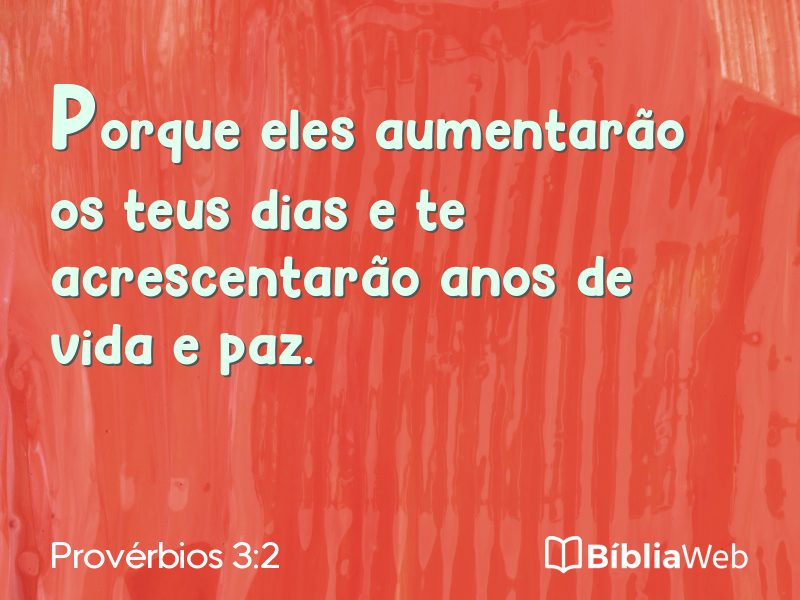 Provérbios 3:2 em imagem para compartilhar
