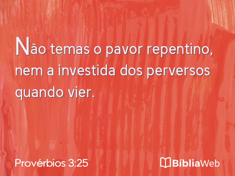 Provérbios 3:25 em imagem para compartilhar