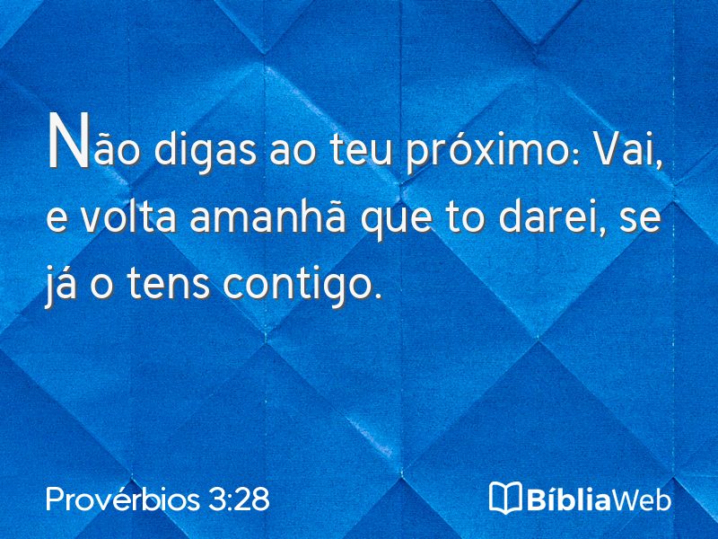 Provérbios 3:28 em imagem para compartilhar