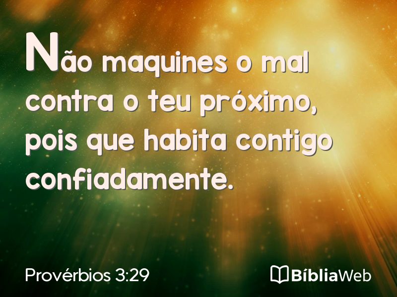 Provérbios 3:29 em imagem para compartilhar