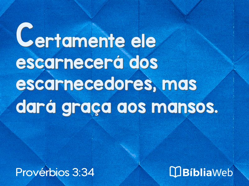 Provérbios 3:34 em imagem para compartilhar