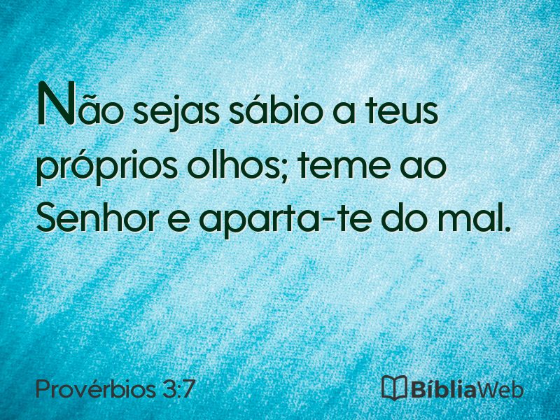 Provérbios 3:7 em imagem para compartilhar