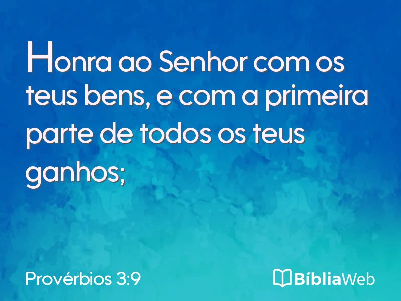 Provérbios 3:9 em imagem para compartilhar