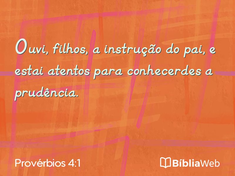 Provérbios 4:1 em imagem para compartilhar